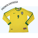 ENTREGA INMEDIATA Brasil retro 1998 Manga Larga Ronaldo 9