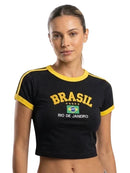 Camiseta recortada de la Selección Nacional Femenina de Brasil 2026 - Multicolor