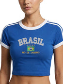 Camiseta recortada de la Selección Nacional Femenina de Brasil 2026 - Multicolor
