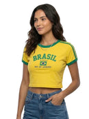Camiseta recortada de la Selección Nacional Femenina de Brasil 2026 - Multicolor