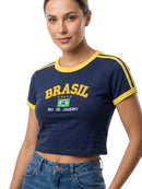 Camiseta recortada de la Selección Nacional Femenina de Brasil 2026 - Multicolor