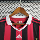 Camiseta retro de manga larga Adidas Fan Milan I 09/10 para hombre - Blanco y negro