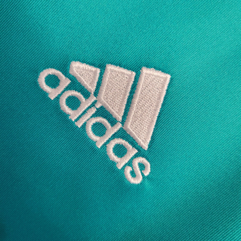 Camiseta retro de manga larga Adidas Real Madrid Away II 17/18 para hombre - Azul