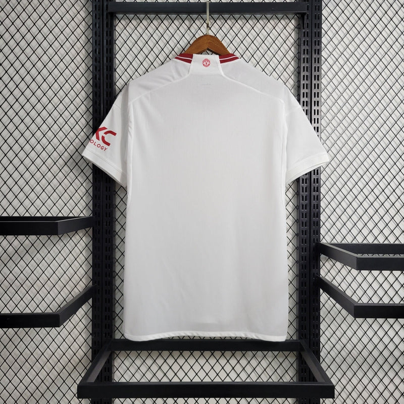 Camiseta Adidas de la tercera equipación del Manchester United 23/24 para hombre - Blanca
