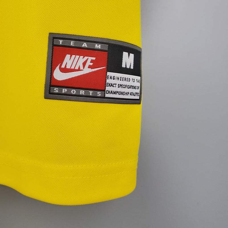 Camiseta retro Nike de la selección nacional de Brasil 1998 para hombre - Amarilla