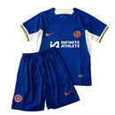 Camiseta y pantalón corto local del Chelsea para niños 23/24 - Azul