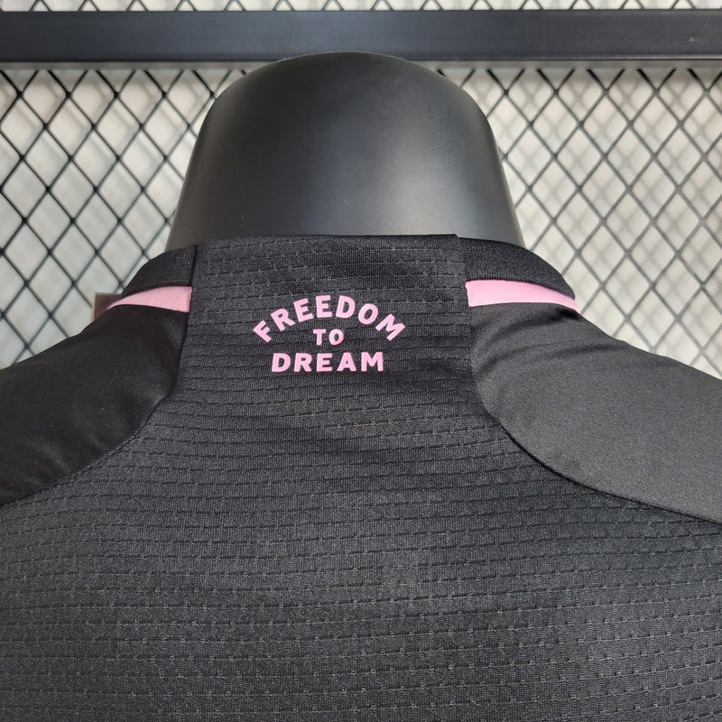 Camiseta de jugador Adidas Miami II 23/24 para hombre - Negra y rosa