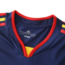 Camiseta retro de manga larga para aficionado de España (país visitante) del Mundial 2010 (azul)