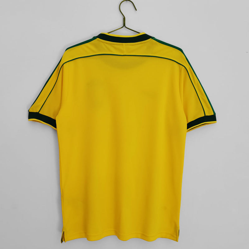 Camiseta retro Nike de la selección nacional de Brasil 1998 para hombre - Amarilla