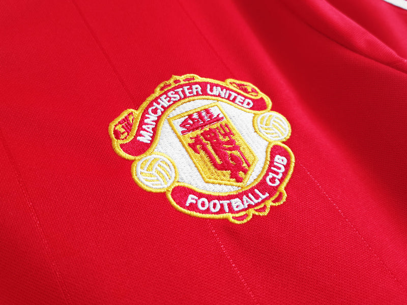 Camiseta retro de local Adidas de 1983 del Manchester United para hombre - Roja