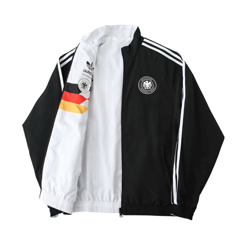 Chaqueta de doble cara alemana en blanco y negro, talla L 2025