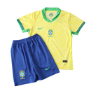 Camiseta y pantalón corto para niños de Brasil I Local 2024/25 - Amarillo