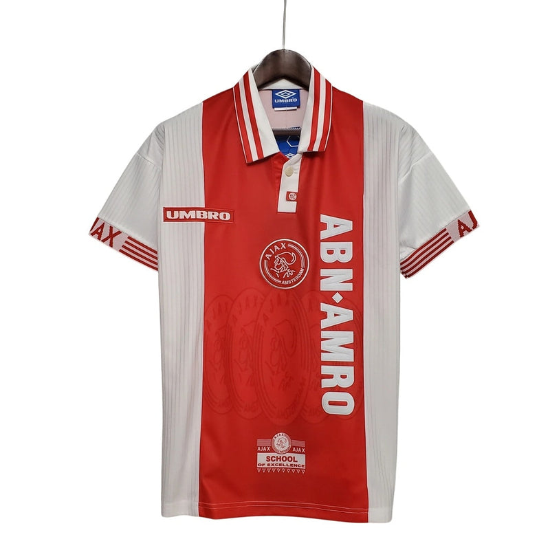 Camiseta retro de aficionado del Ajax 97/98 para hombre - Blanca y roja