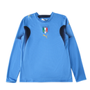 Camiseta retro de manga larga para aficionados de Italia Local 1 2006 - Azul