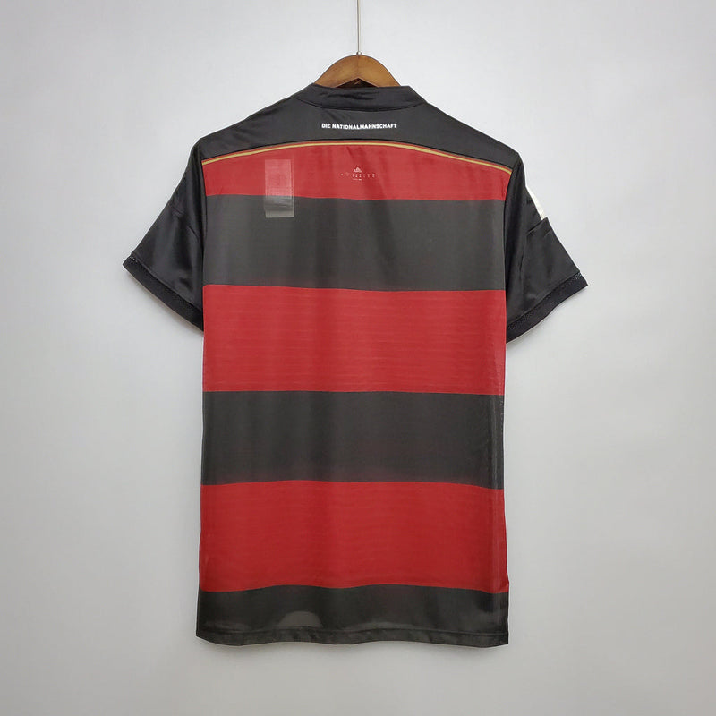 Camiseta retro de visitante de la selección alemana II 2014 de Adidas para hombre (roja y negra)