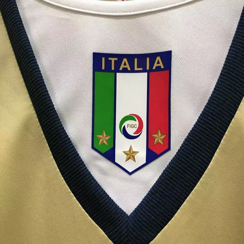 Camiseta retro de aficionado para hombre de la selección italiana de portero local II 2006 - Dorada