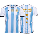 Camiseta de la Selección Argentina Tres Estrellas - Campeón 2022 Adidas Fan para hombre - Azul y blanco