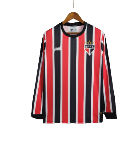 Camiseta de visitante del São Paulo II - Manga larga 24/25 para hombre - Tricolor