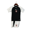 Camiseta y pantalón corto de la reserva del Corinthians para niños - Negro