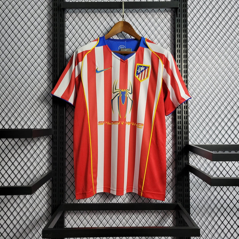 Camiseta retro Adidas para aficionado del Atlético de Madrid 04/05 para hombre - Roja y blanca