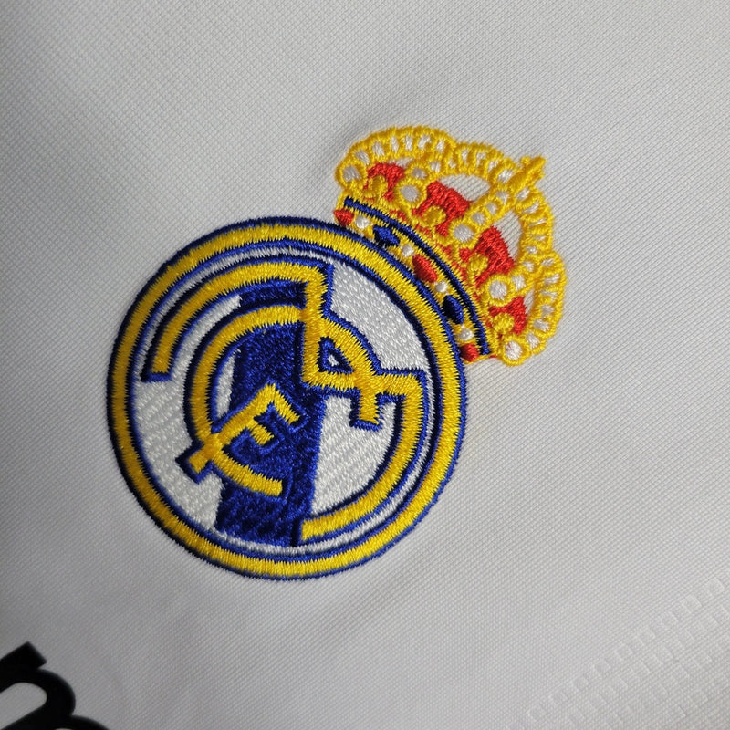 Camiseta retro de manga larga para aficionado Adidas del Real Madrid I 09/10 para hombre - Blanca