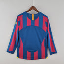 Camiseta Nike retro de manga larga para aficionado del Barcelona Home 2006 para hombre - Azul y granate