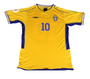 Camiseta retro de local de la selección nacional de Suecia 2004 para hombre - Amarilla