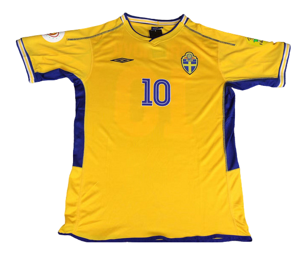 Camiseta retro de local de la selección nacional de Suecia 2004 para hombre - Amarilla
