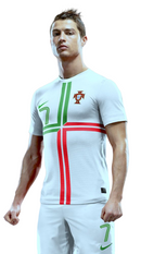 Camiseta retro de Portugal Visitante II 2012 para hombre - Blanca