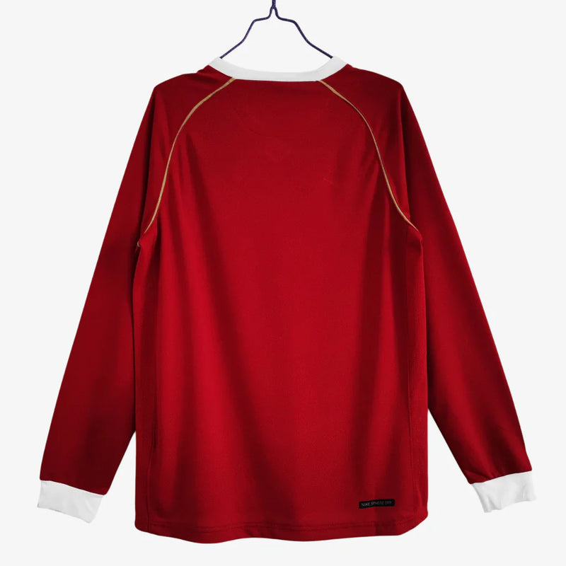 Camiseta retro de manga larga Nike para hombre del Manchester United 06/07 - Rojo