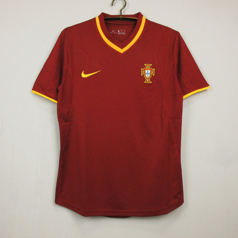 Camiseta retro de la selección nacional de Portugal (1990-2000) para hombre - Roja