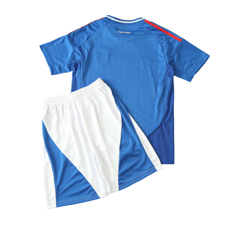 Camiseta y pantalón corto para niños de Italia I Visitante 2024/25 - Azul