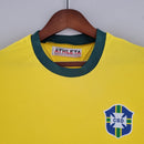 Camiseta retro de la selección brasileña de 1970 para hombre (amarilla y verde)