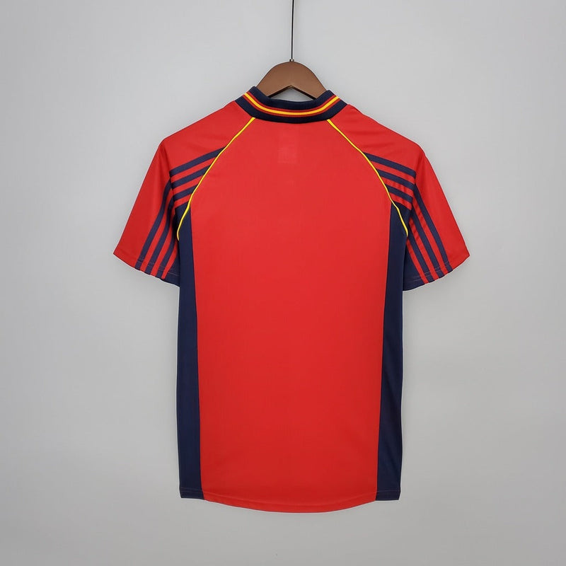 Camiseta retro de aficionado de la selección española de 1998 - Hombre - Roja