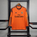 Camiseta retro de manga larga para aficionado del Real Madrid 13/14 para hombre - Naranja