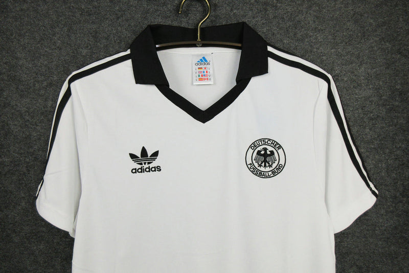 Camiseta retro de la selección alemana I Home 1980 Adidas para hombre - Blanca