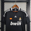 Camiseta retro Adidas del Real Madrid Visitante II para hombre 08/09 - Camiseta de aficionado - Negra