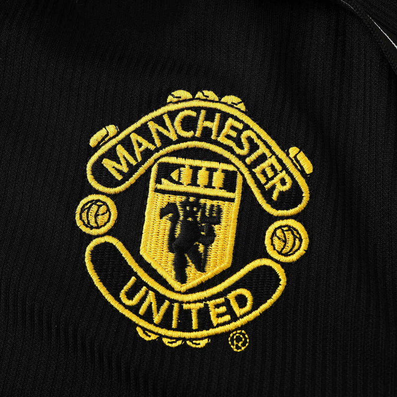 Camiseta retro de aficionado del Manchester United Away II 1998 para hombre - Negra