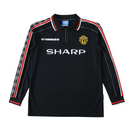 Camiseta retro de manga larga para hombre del Manchester United 1998 (visitante) - Negra