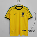 Camiseta retro Nike de la selección nacional de Brasil 1998 para hombre - Amarilla