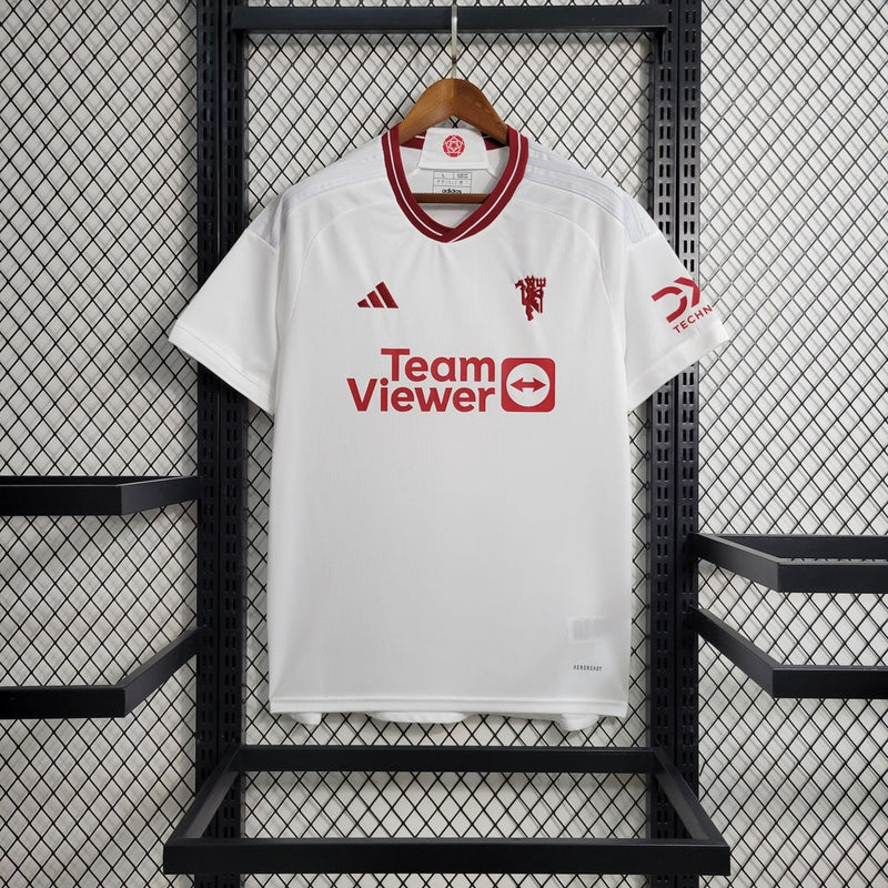 Camiseta Adidas de la tercera equipación del Manchester United 23/24 para hombre - Blanca