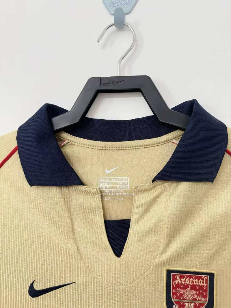 Camiseta retro de aficionado del Arsenal 2001 para hombre - Dorada