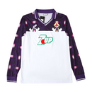 Camiseta retro de manga larga para aficionado de la Fiorentina Visitante II 92-93 para hombre - Blanco y morado