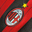 Camiseta retro de manga larga para aficionado de Adidas del Milan I 14/15 para hombre - Negra y roja