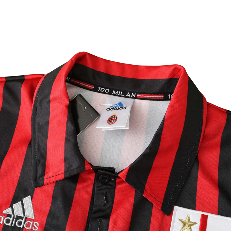Camiseta retro de aficionado del Milan 99/00 Home I para hombre - Negro y rojo