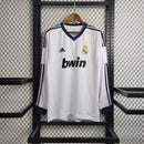 Camiseta retro de manga larga para aficionado Adidas del Real Madrid I 12/13 para hombre - Blanca