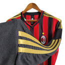 Camiseta retro de manga larga para aficionado de Adidas del Milan I 14/15 para hombre - Negra y roja