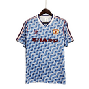Camiseta retro de visitante del Manchester United 91/93 Adidas para hombre - Azul y blanco