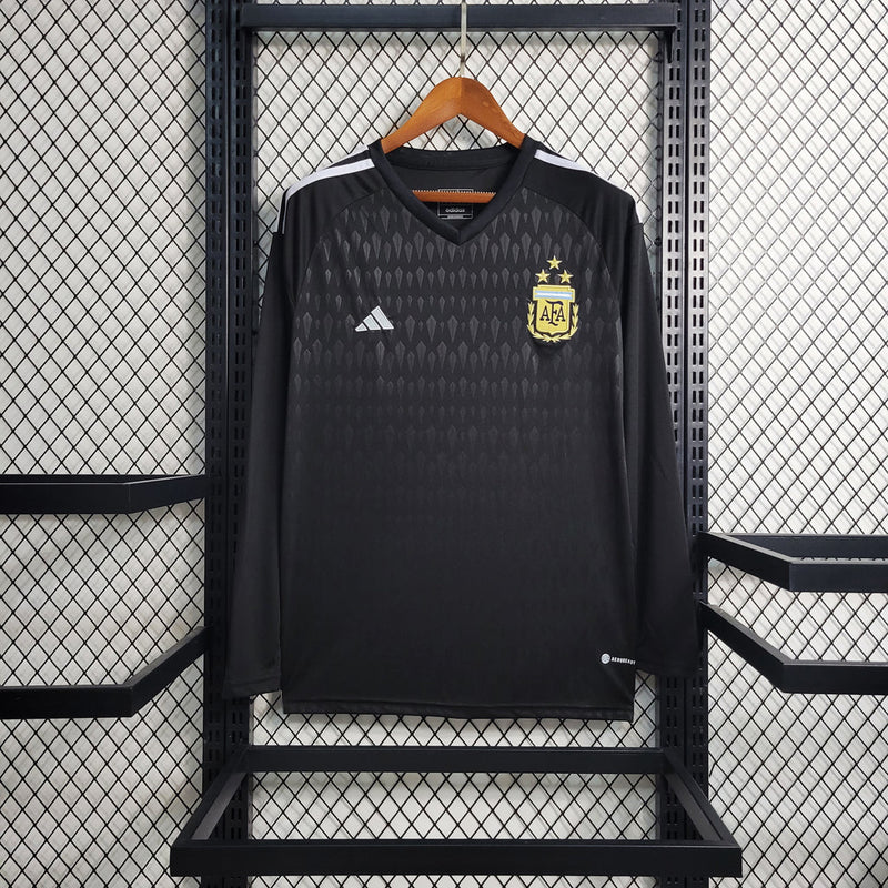 Camiseta negra de Argentina - Manga larga 23/24 Puma Fan para hombre - Negra