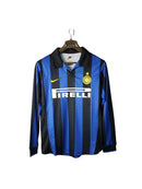 Camiseta retro de manga larga Adidas del Inter de Milán (local, 1998) para hombre, negra y azul